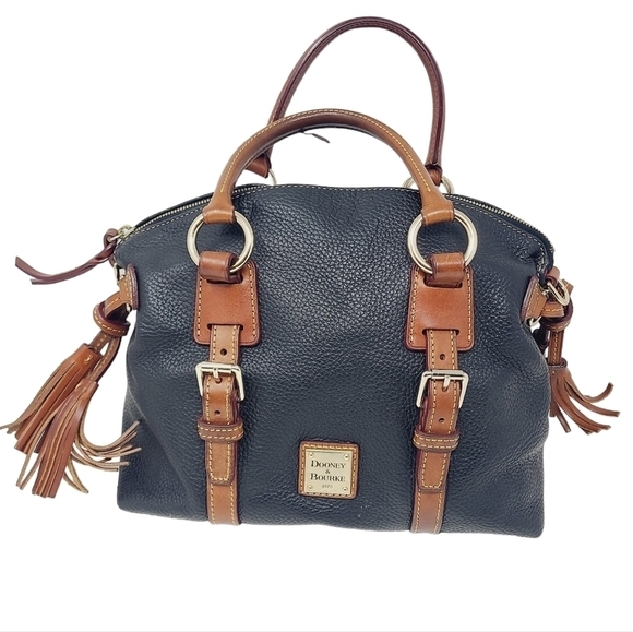 Dooney & Bourke | Large Vintage Black Pebble Grain Flortentine Satchel Bag - Picture 1 of 15